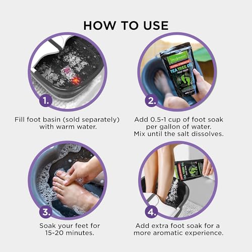 Daily Remedy Calming Lavender Foot Soak 16 oz – Epsom Salt Foot Bath for Tired Feet, Odor & Calluses