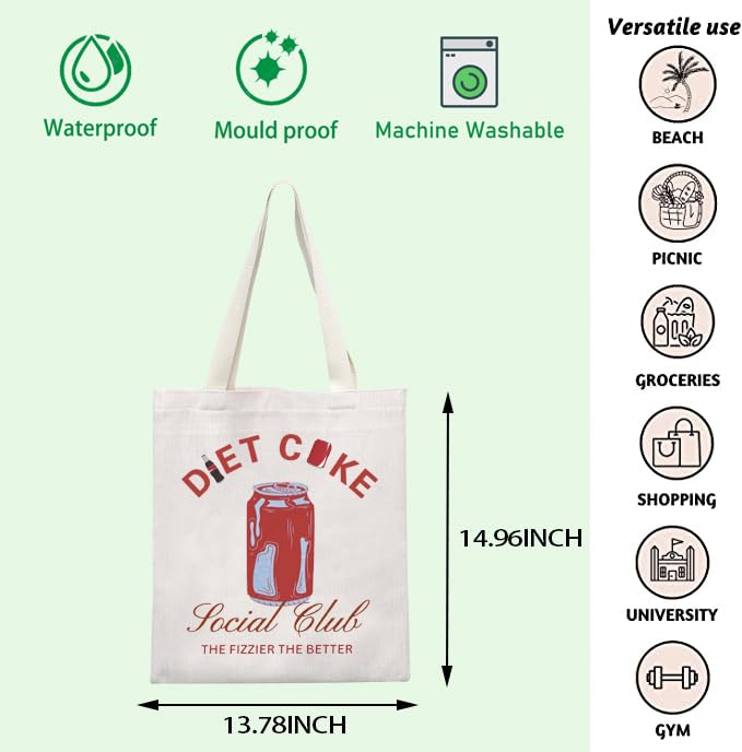 FOTAP Fizzy Drink Social Club Tote - Bachelorette Summer Trip Handbag, Red C
