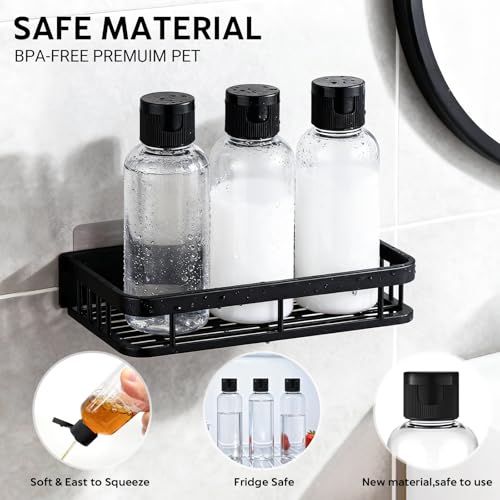 Clear Travel Bottles Set - 5 Pack TSA Approved Leak-Proof Refillable Containers