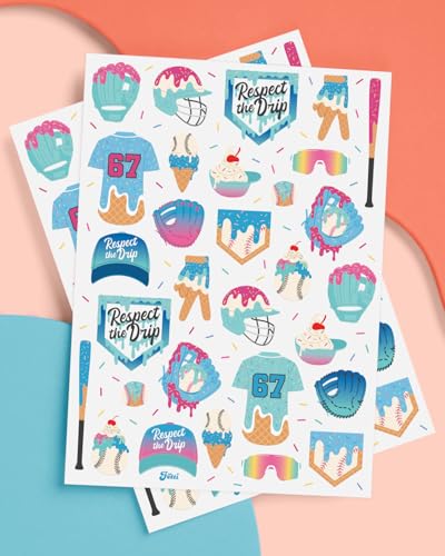 Baseball Drip Temporary Tattoos - 60 Pack Party Favors