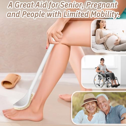 Adjustable Foot Brush with 3-in-1 Handle for Seniors & Disabled