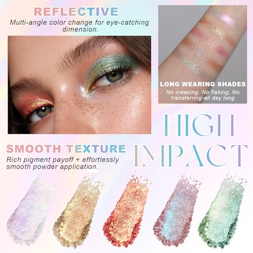 Mermaid Pink Holographic Glitter Eyeshadow Palette