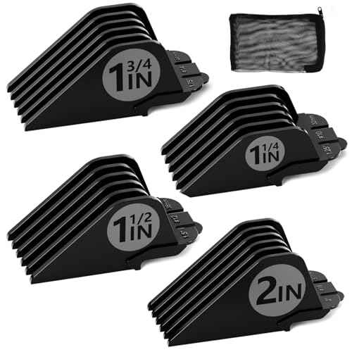 Clipper Guards Set 10 12 14 16 Compatible with Wahl Clippers, 4pcs Extra Long Clipper Guides Replacement - 2", 1.75", 1.5", 1.25" Hair Guard Clipper, Black Clipper Guards for Wahl
