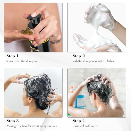 Dark Brown Hair Dye Shampoo 3-in-1 for Grey Coverage