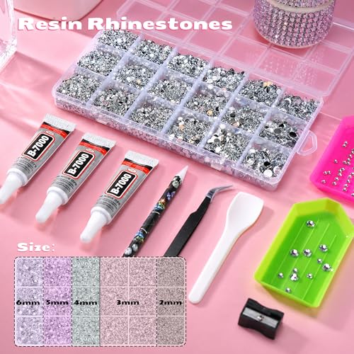 32000 Pcs Resin Rhinestone Bedazzling Kit with B7000 Glue & Tools