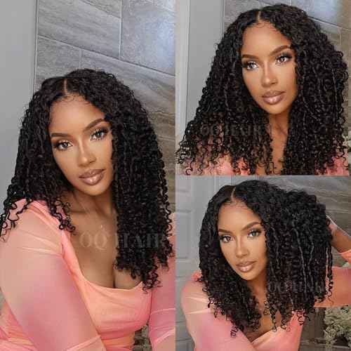 OQ HAIR Burmese Curly Glueless Wigs Human Hair Pre Plucked Pre Cut 180% Density 9x6 HD Lace Wear and Go Glueless Wig for Women Natural Color 22 Inch