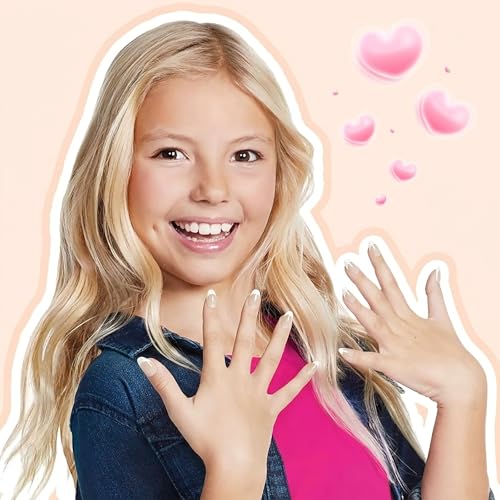 Plauva 26-Piece French Tip Press-On Nails for Kids & Teens