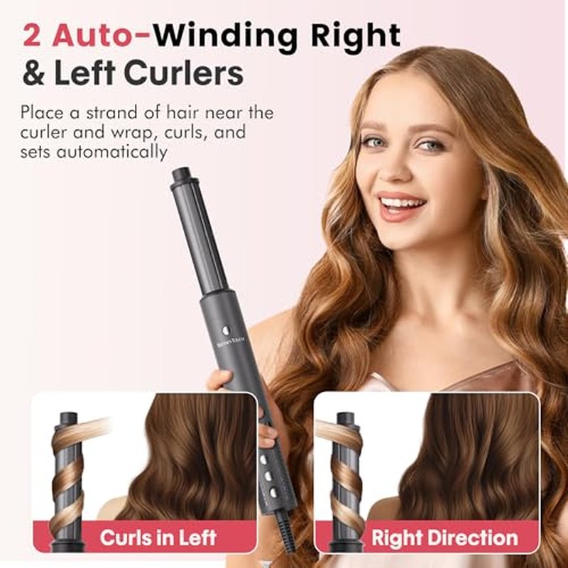 6-in-1 Hair Dryer Brush Set with Auto-Winding Curling Irons