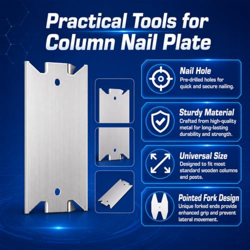 50 Pcs Nail Plates for Wood Studs - Alloy Cable and Pipe Protection Shields
