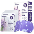 BeHoomi Lavender Scent Steam Eye Mask 10 Pack Self-Heating Disposable Relaxation & Sleep Aid