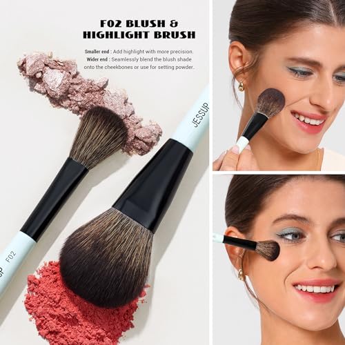 Jessup Face Double Sided Makeup Brushes Set T503 Bundled with Face Makeup Brushes T508