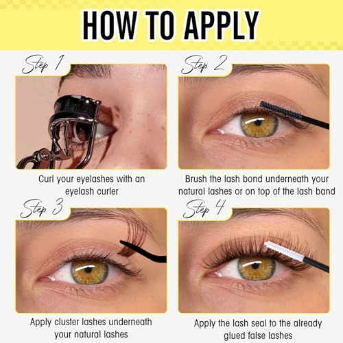 Brown Cluster Lashes Cat Eye 10-16MM D Curl Wispy
