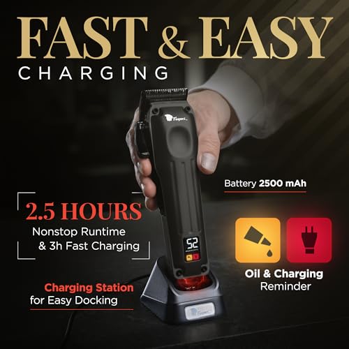 Fagaci Professional Cordless Hair Clippers for Men with 2 Blades