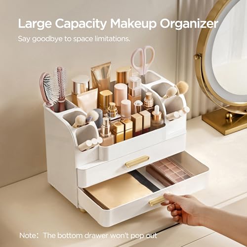 HBlife Makeup Organizer with Drawers & Brush Holder