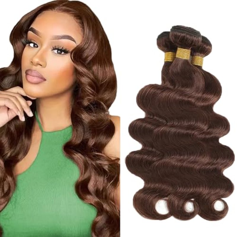 #4 Chocolate Brown Body Wave Human Hair Bundles 10A