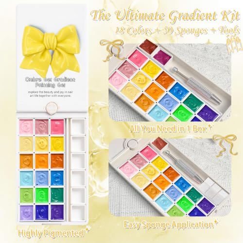 GJYUQHUA 18-Color Nail Art Gel Kit for DIY and Professional Manicures