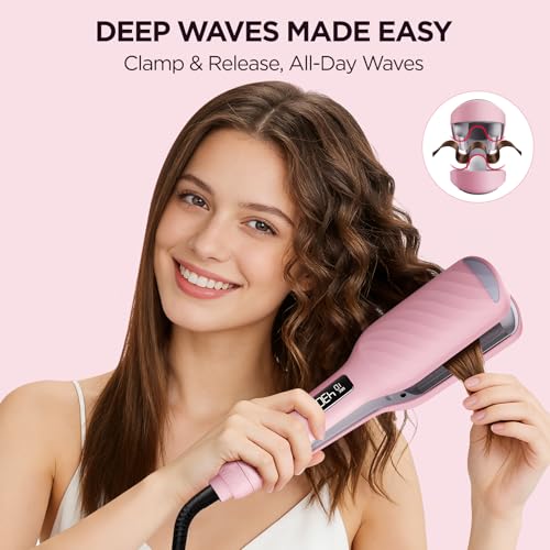 BABONIR 3 Barrel Hair Crimper for Beach Waves - 13 Heat Levels