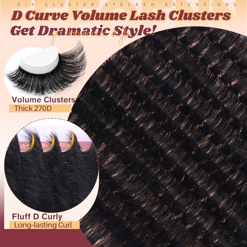 Fluffy Lash Clusters Kit 14-24mm 270D Volume Eyelash Extensions