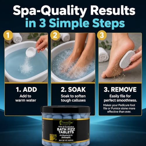 FootSpa Professional Callus Remover Foot Soak - Citric Acid Exfoliant, 42 oz