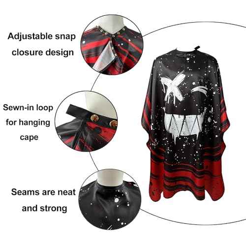 Barber Capes for Men Hair Cutting Capes with Snaps Salon Capes for Stylists Waterproof Hairdresser Gown Cape- 63¡±¡¿ 56¡±(Black)