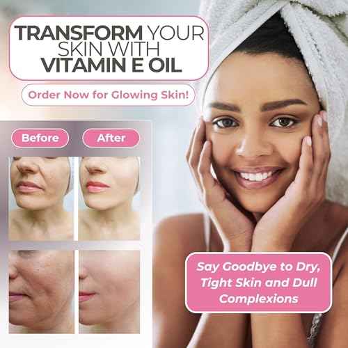 Leven Rose 100% Vitamin E Oil 75,000 IU per oz 100% Natural, Organic, Pure Vitamin E Oil for Skin, Face, Hair, Nails 1oz