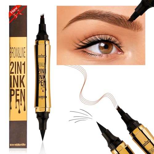 Microblading Eyebrow Pencil 2-in-1 Dual-Ended Brow & Eyeliner Pen