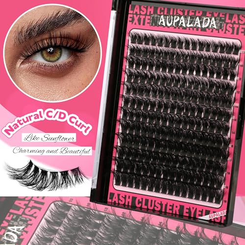 Natural Lash Clusters Kit 4 Styles - Fluffy Wispy DIY False Eyelash Set with Bond & Seal, Tweezers & Remover - Beginner Friendly