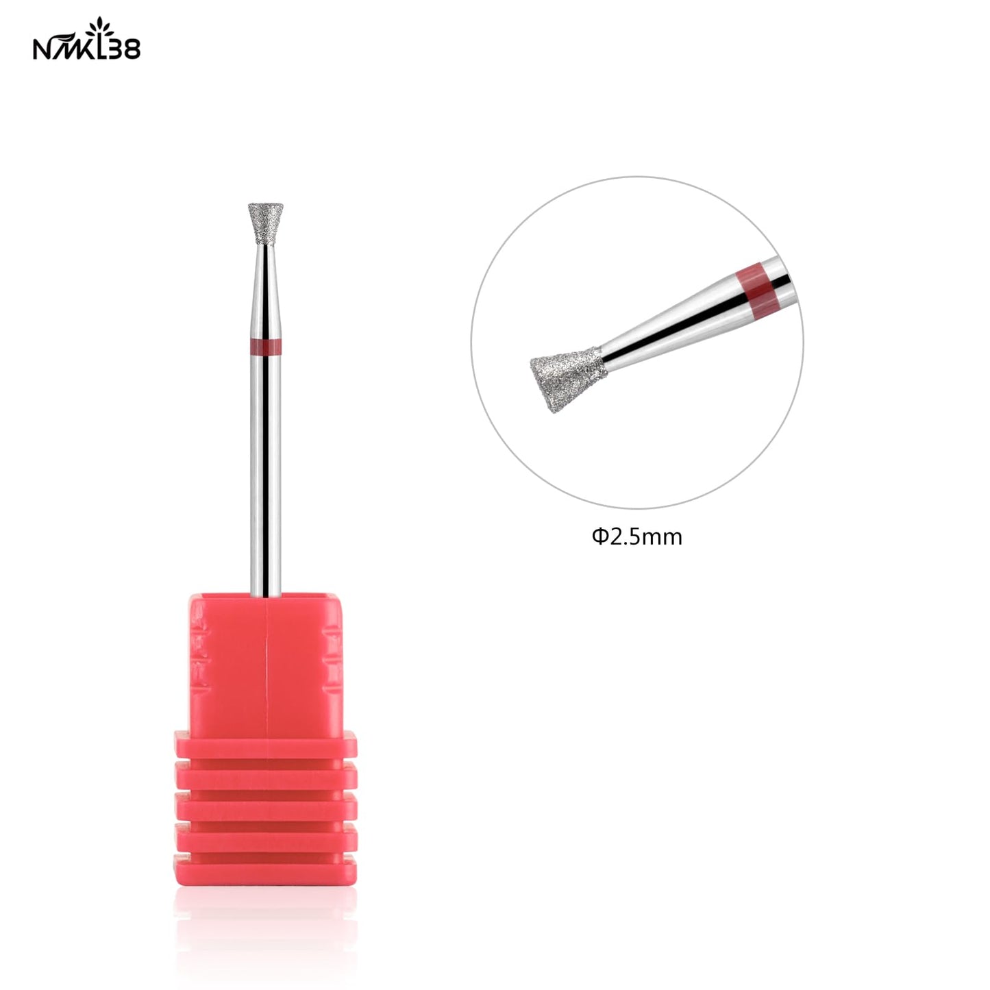 NMKL38 3/32" Tapered Diamond Nail Drill Bit Rotary Cuticle Clean Burr Nail Art File for Electric Drill Machine Manicure Pedicure Tool (03D-F)