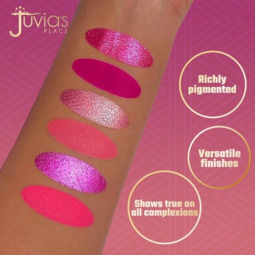 Juvia's Place Palette The Sweet Pinks - Deep Fuchsia, Soft & Sweet Pink, Shades of 6, Pressed Pigments Palette, Professional Makeup, Pigmented Pan Palette, Makeup Palette for Color & Shine