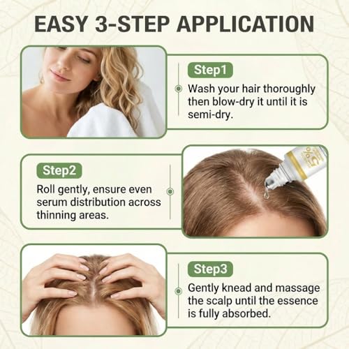 Hair Growth Serum Roll On 20ml | Plant-Based, Fast-Absorbing