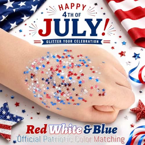 Patriotic Glitter Stick - Easy Apply Body & Hair Makeup
