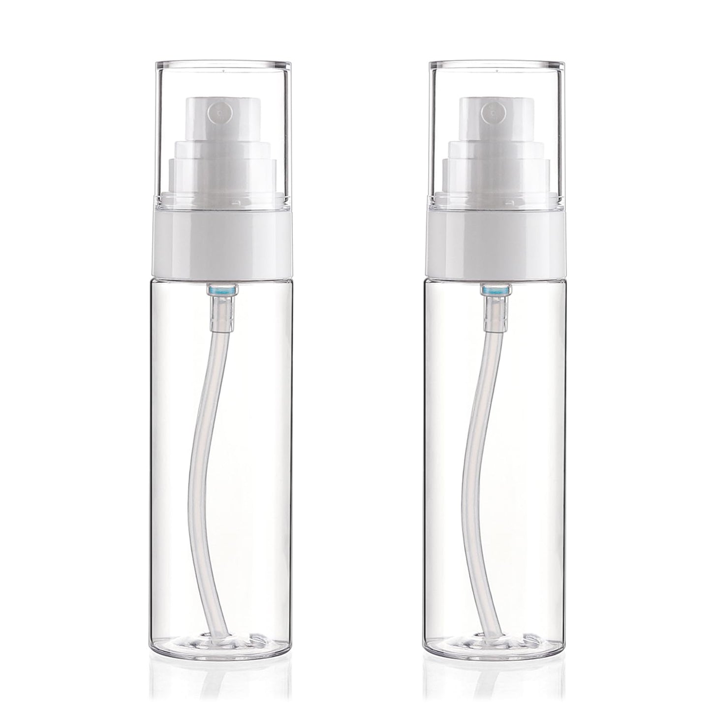 Fine Mist Spray Bottle Plastic Spray Bottles 3.4oz/100ml 2Pack Makeup Setting Sprayer TSA Approved Empty Cosmetic Refillable Travel Bottle Water Perfume Essential Oils Skincare Makeup Lotion Hair Mist