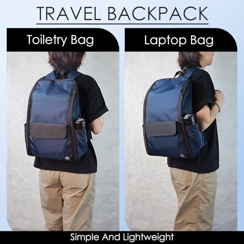 Travel Laptop Backpack Large Hanging Toiletry Organizer Water-Repellent Hygiene Bag, Toiletries Makeup Cosmetics Organizer (Blue)