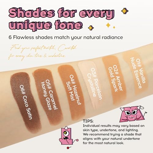 Foundation Stick with Brush, 6 Color Matching Stick Foundation Makeup for Dark Deep Skin Tones, Medium to Full Coverage Foundation Stick, Portable Cream Stick Foundation Makeup for Mature Skin