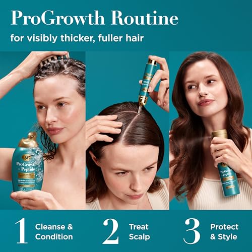 OGX ProGrowth + Peptide Conditioner, Thickening Conditioner Moisturizes, Reinforces and Strengthens Hair to Reduce Hair Fall Due to Breakage*, 13 fl. oz