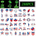 288PCS 4th/Fourth of July Tattoos for Kids, Glow in the Dark Tattoo Patriotic tattoos Patriotic Party Decorations Favors Supplies 48 Designs for Fourth of July Party, Independence Day party