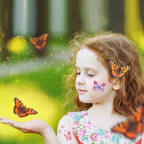 Butterfly Glitter Temporary Tattoos for Kids, 130 Styles