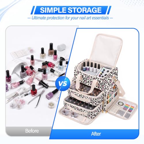 Britimes Extra Large Nail Polish Organizer – Holds 80-100 Bottles