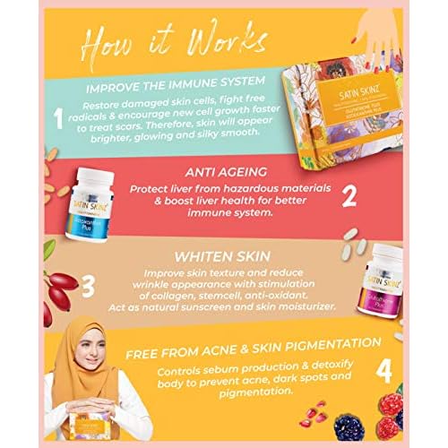 Satin Skinz GLUTATHIONE Plus and ASTAXNTHIN Plus.