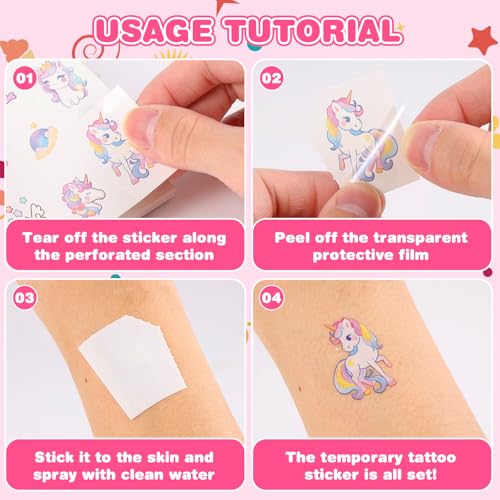 350PCS Temporary Tattoos for Kids, Pre-Cut Safe Designs Dinosaurs Unicorn Butterfly Animals Perfect Party Favors Classroom Prizes Stocking Stuffers Birthday Christmas Gifts Boys Girls Ages 3-12