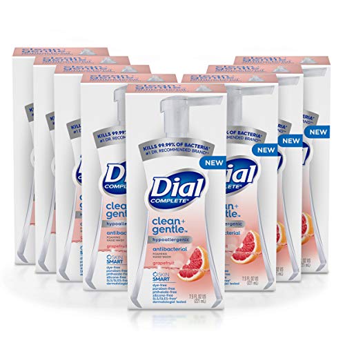 Dial Complete Antibacterial Foaming Hand Wash - Grapefruit Scent, 7.5 Fl Oz, Pack of 8