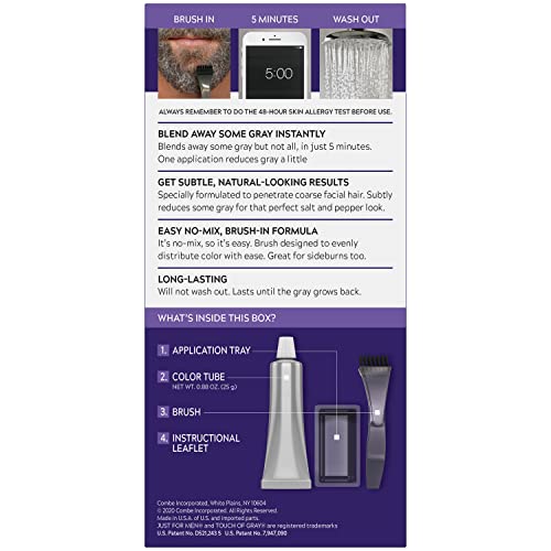 Just For Men Touch of Gray Mustache & Beard Dye Dark Brown-Black 1 Pack