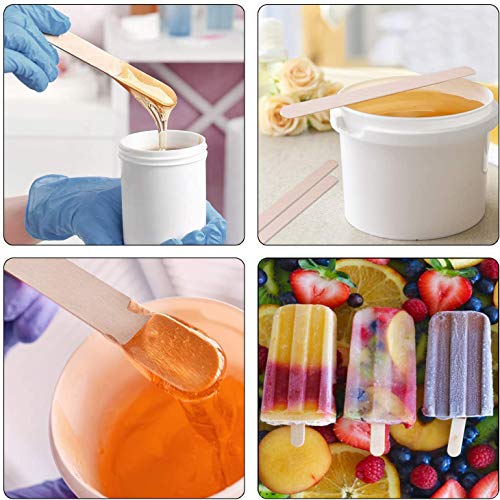 All Natural Wax Applicator Sticks Waxing Wood Body Spa Hair Eyebrow Removal Craft Sticks Applicator Spatula,4 Inch,200 Pieces.