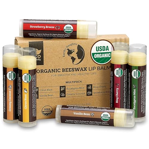 Earth's Daughter Organic Lip Balm 6-Pack - USDA Certified