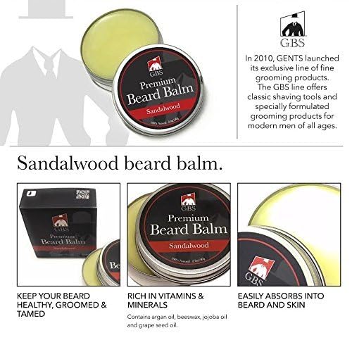 G.B.S Sandalwood Beard Essentials, Doppler Travel Bag, Balm, Oil, Trimming Shears, Wood Pick, Shaping Comb, Vitamin and Minerals