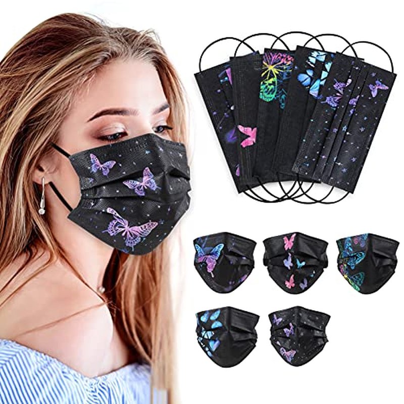 100 Pcs 3-Layer Disposable Face Masks for Adults
