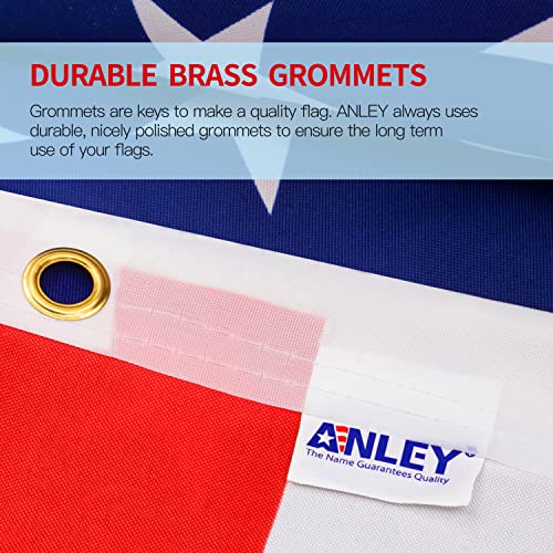 Anley Fly Breeze 3x5 Foot American US Flag - Vivid Color and UV Fade Resistant - Canvas Header and Double Stitched - USA Flags Polyester with Brass Grommets 3 X 5 Ft