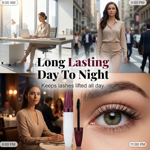 7D Waterproof Volume Mascara - Long-Lasting Black Lengthening Formula