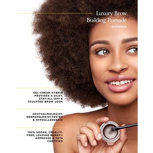 Arches & Halos Brow Sculpting Set - Dual Ended Brush With Brow Building Pomade In Espresso - Define, Brush And Blend Brows - Easily Fill, Sculpt Sleek Eyebrows - Vegan, Cruelty Free Makeup - 2 Pc