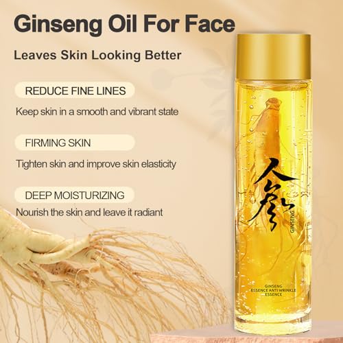 Ginseng Extract Liquid，Ginseng Polypeptide Anti-Ageing Essence，Ginseng Extract Anti-Wrinkle Original Serum Oil，Korean Red Ginseng Serum for Reduce Fine Lines, Moisturizing (2 Bottle)